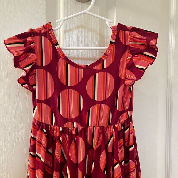 Dot Dot Smile Striped Circles Twirl Dress Flutter Sleeve Girls Size 3/4 - Picture 2 of 10